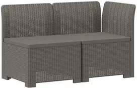 2-Vietis Sodo Sofas su Pagalvėlėmis, Atrodo kaip Ratano