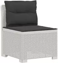 4 Vietų Sodo Sofa su Pagalvėlėmis Ratanų Imitacija PP Balta