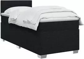 Lova su čiužiniu ir LED apšvietimu Juoda 80 x 200 cm Audinys