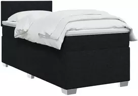 Lova su čiužiniu ir LED apšvietimu Juoda 100 x 200 cm Audinys