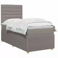 Spyruoklinė lova su čiužiniu Taupe 90 x 200 cm Audinys
