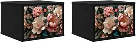 Sieninis naktinis staliukas BORNE 2 vnt. Juodojo ąžuolo