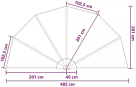 Balkono uždanga Ø 400 cm Poliesteris Ruda