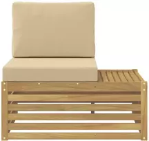 Lauko galinė sofa Kietos akacijos mediena Balinta ir smėlio