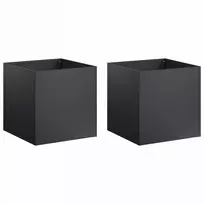 Sodo vazonas 2 vnt. Juoda 45 x 45 x 45 cm