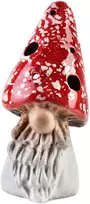 Mondex Keramikinis žibintas Toadstool-Kalėdų Senelis LED baltos ir raudonos spalvos mišinys 3 raštai 8,7x7x9x17,7 cm