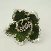 Mondex Dirbtinė aksominė gėlė žalia 16x16cm smaili