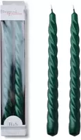 Mondex 2 žvakių rinkinys STANDARD VARNISH BAROQUE 2.2x23cm butelio žalios spalvos