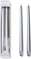 Mondex 2 žvakių rinkinys STANDARD VARNISH STYLISH 2.3x30cm sidabrinės spalvos