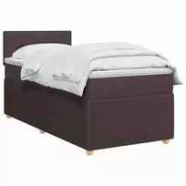 Spyruoklinė lova su čiužiniu Tamsiai rudas 90 x 200 cm Audinys