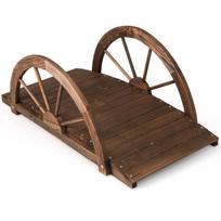 Costway medinis sodo tilto tvenkinio tiltas su dvigubais pusračio turėklais 101 x 48,5 x 38 cm