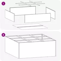 Sodo vazonas Sidabrinė 100 x 100 x 40 cm Galvanizuotas plienas