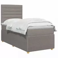 Spyruoklinė lova su čiužiniu Taupe 80 x 200 cm Audinys