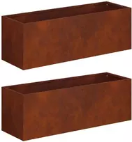 Sodo vazonas 2 vnt. Rūdijanti 40 x 20 x 20 cm