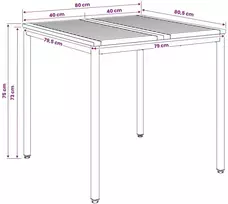 Sodo vakarienės stalas Balta ir juoda 80 x 80,5 x 75 cm