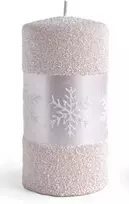 Mondex Žvakė „SNOW QUEEN“, vidutinio cilindro formos, 7x7x14 cm, parafininė, rožinė