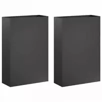 Sodo vazonas 2 vnt. Juoda 40 x 20 x 75 cm
