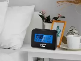 „Lamex LXSTP05C LTC“ žadintuvas su termometru / juodas