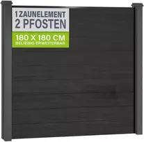 Juskys Privatumo tvoros skydų rinkinys Homestar 1 skydas + 2 stulpai 170x2x180 cm antracito/šviesiai pilka