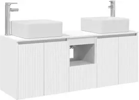 Vonios spintos komplektas 3 vnt. Balta 135 x 35 x 80 cm