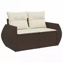 Sofos komplektas 6 vnt. Ruda ir Kremavimo Balta 55 x 55 x 37 cm