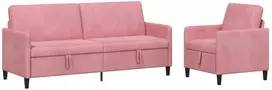 Sofa Sofos komplektas su saugojimu 2 vnt. Rožinė Poliesteris