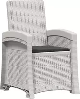 Lauko baldų komplektas Sodo valgomojo komplektas 5 vnt. Balta ir antracito 100 cm PP