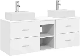 Vonios spintos komplektas 3 vnt. Balta 49,5 x 41 x 62,5 cm