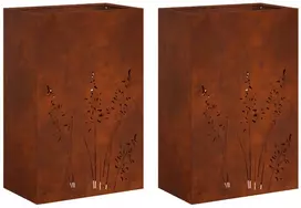 Sodo vazonas 2 vnt. Rūdijanti 50 x 30 x 75 cm
