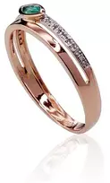 Diamond Sky Jewelry Auksinis žiedas su deimantais ir smaragdais „Dangaus Dovana III“