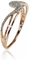 Diamond Sky Jewelry Auksinis žiedas su deimantais „Jūros Banga II“