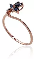 Diamond Sky Jewelry Auksinis žiedas su deimantais ir safyrais „Crystallite III“