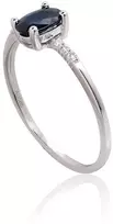 Diamond Sky Jewelry Auksinis žiedas su deimantais ir safyrais „Grakštumas IV“