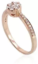 Diamond Sky Jewelry Auksinis žiedas su deimantais „Deimantų Gėlė III“