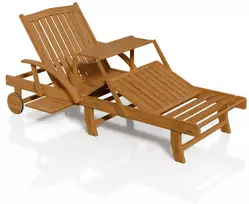 Juskys Gultas SunScape su ratukais ir staliuku 196x72.5x30 cm akacijos mediena
