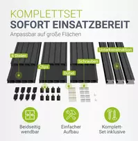 Juskys WPC terasos lentos 6 m² pilkos spalvos
