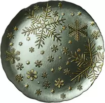Mondex Since 1986 SANTA LILA Lėkštė 33x33x2,3 cm žalia snaigės