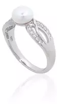 Diamond Sky Jewelry Sidabrinis žiedas su cirkoniais ir perlais „Silk Route“