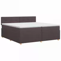 Spyruoklinė lova su čiužiniu Tamsiai rudas 200 x 200 cm Audinys