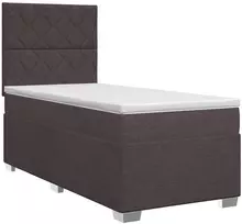 Spyruoklinė lova su čiužiniu Tamsiai rudas 90 x 200 cm Audinys