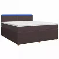 Spyruoklinė lova su čiužiniu Tamsiai rudas 180 x 200 cm Audinys