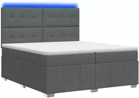 Lova LED lovos čiužinys su LED apšvietimu Tamsiai pilka 200 x 200 cm