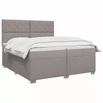 Spyruoklinė lova su čiužiniu Taupe 200 x 200 cm Audinys
