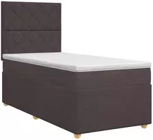 Spyruoklinė lova su čiužiniu Tamsiai rudas 90 x 200 cm Audinys