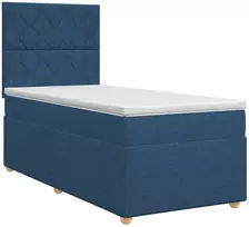 Spyruoklinė lova su čiužiniu Mėlyna 90 x 200 cm Audinys