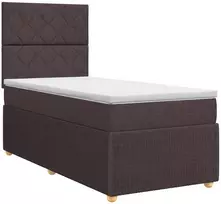 Spyruoklinė lova su čiužiniu Tamsiai rudas 90 x 200 cm Audinys