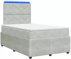 Lova LED lovos čiužinys su LED apšvietimu Šviesiai pilka Aksomas