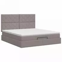 Reguliuojama lova su čiužiniu Taupe 140 x 190 cm Audinys