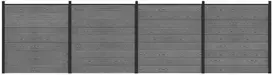 Tvoros rinkinys 699 x 186 cm WPC ir aliuminis Pilka