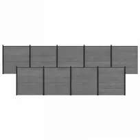 Tvoros rinkinys 1564 x 186 cm WPC ir aliuminis Pilka